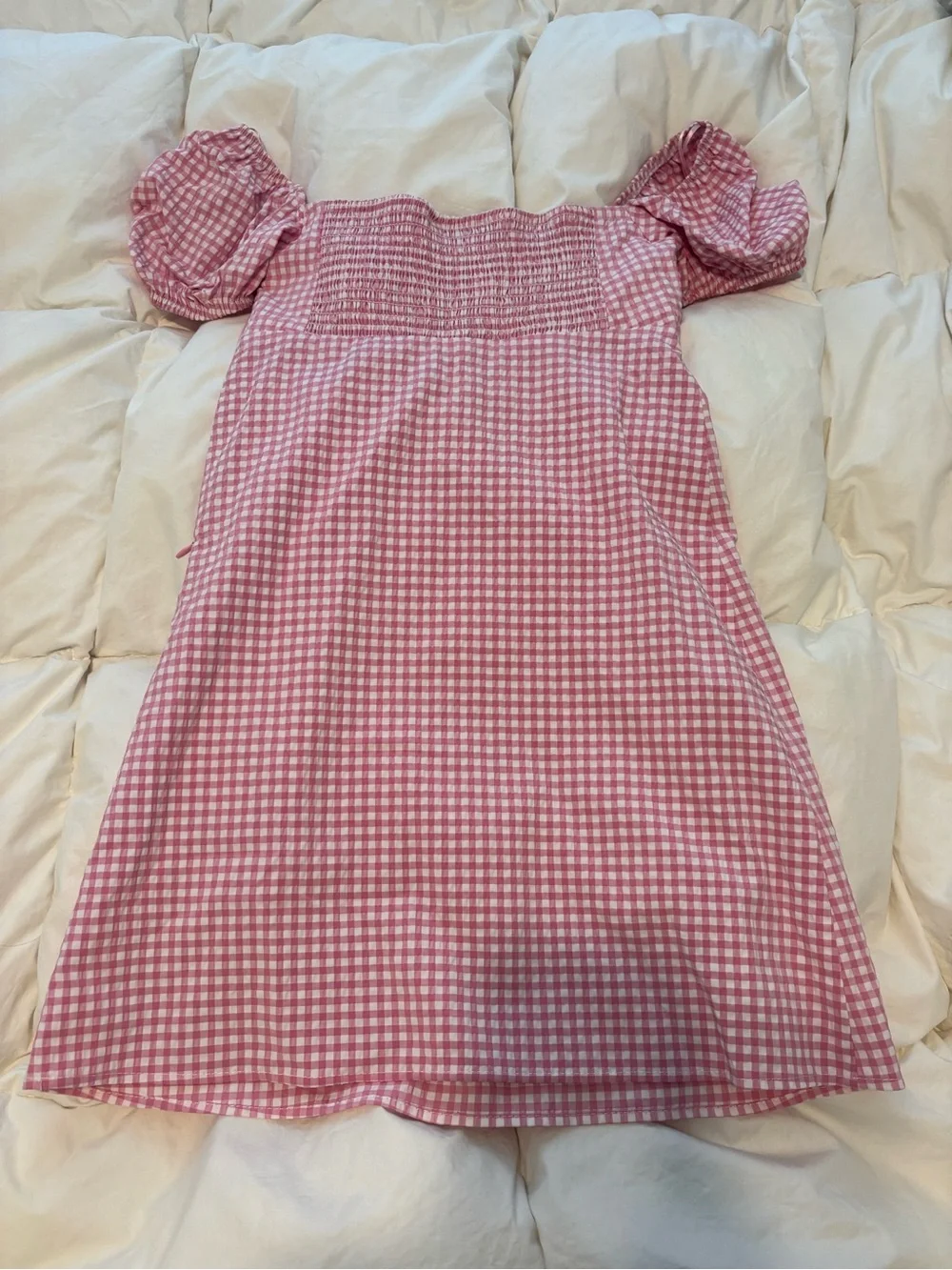 Zara Pink Gingham Puff-Sleeve Sundress - Picture 4 of 4